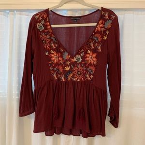 American Eagle Embroidered Blouse